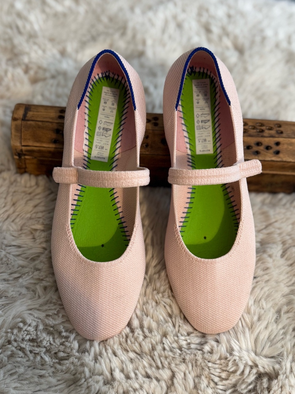 ROTHY’S The Square Mary Jane Women’s Flat Shoes bubbly pink 7.5 - Picture 3 of 10
